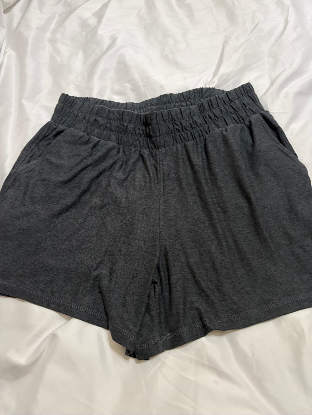 Athletic Works Dark Gray Elastic Waist Athletic Shorts